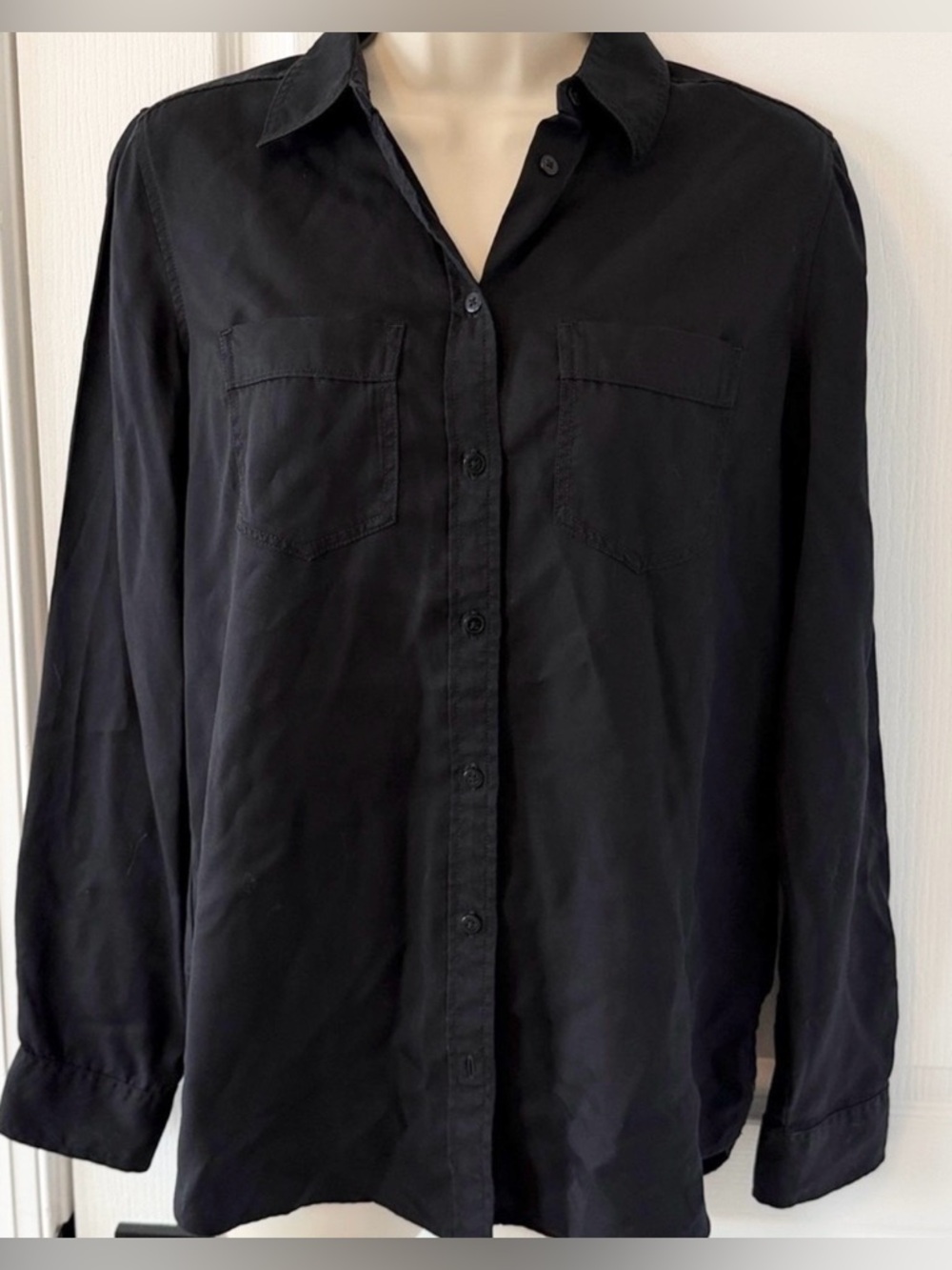 Express Black Portofino Button Down Shirt XS Workwear Blouse